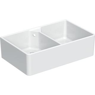 Geberit Doppel-Mehrzweckbecken Publica 90x56x25cm, mit Überlauf, weiß