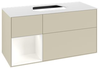 V&B WT-Unterschrank Wandbel. Finion 120cm, Pl w m, Rg l w m Lac, si Gr m Lac
