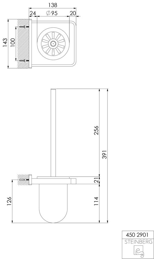 Artikelbild 2 des Artikels „Steinberg WC-Bürstengar. Serie 450 mit Glas satiniert, Messing, chrom chrom“