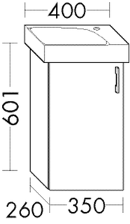 Burgbad Waschtischunterschrank sys30 35x60,1x26cm, 1 Tür, Diago