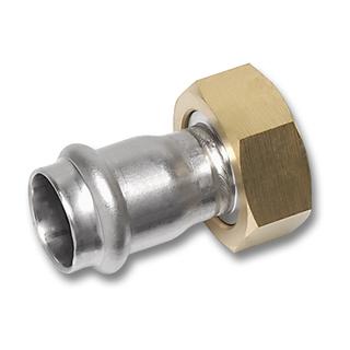 Sanha Halbe Verschr. NiroTherm 91359MMS I.pressende, Messing-Mutter, 15mmx3/4"