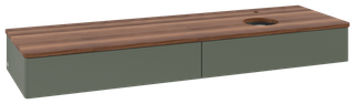 V&B WT-Unterschrank o. F-Struktur Antao 160x50cm, HL, WBP w. wal, lea gre. m Lac