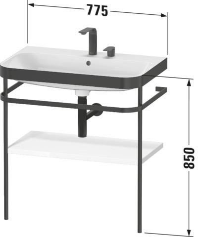 Artikelbild 3 des Artikels „Duravit MWT-Kombi Happy D.2 Plus 77,5x49cm, o. HL, Medit. Ei, m Konsole 77,5 x 49 cm, ohne Hahnloch | mediterrane Eiche“