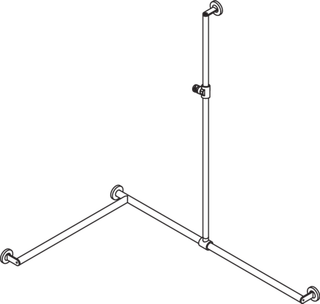 Edelstahl-Duschhandlauf System 900 links