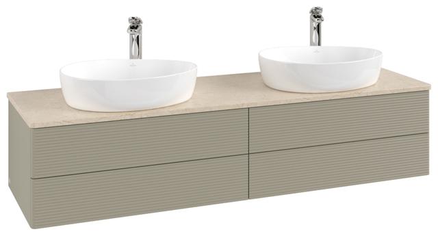 Artikelbild 2 des Artikels „V&B WTU m F-Struktur -Beleuchtg. Antao 160x50cm, HL, WBP botti., st. Gr m Lac Waschbeckenplattenfarbe botticino | stone gray matt lacquer“