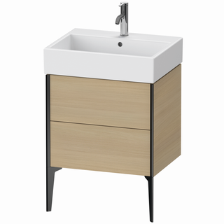 DU WTU bodenst. XViu 493x584x454mm 2 Ausz.schw. matt/mediter. eiche ES Nussb
