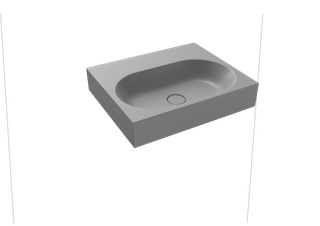 Kaldewei Wand-Waschtisch CENTRO 3061 60x50cm, 3 Hahnl., ch, P-E, cool grey 30
