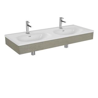 VitrA Doppelmöbelwaschtisch-Set Equal 130x52cm, m Möbel-WT, we, m Holzbl. Bet.