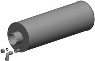 ATEC Absorptions-Schalldämpfer ASD 27, DN 100, 838mm, 30 dB, a Kunstst.
