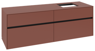 V&B Waschtischunterschrank Collaro 160x54,8x50cm, WT r, LED 12W, wine red