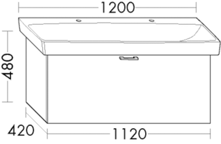 Burgbad Waschtischunterschrank sys30 112x48x41cm, Sana, 1 Schublade/1 Auszug