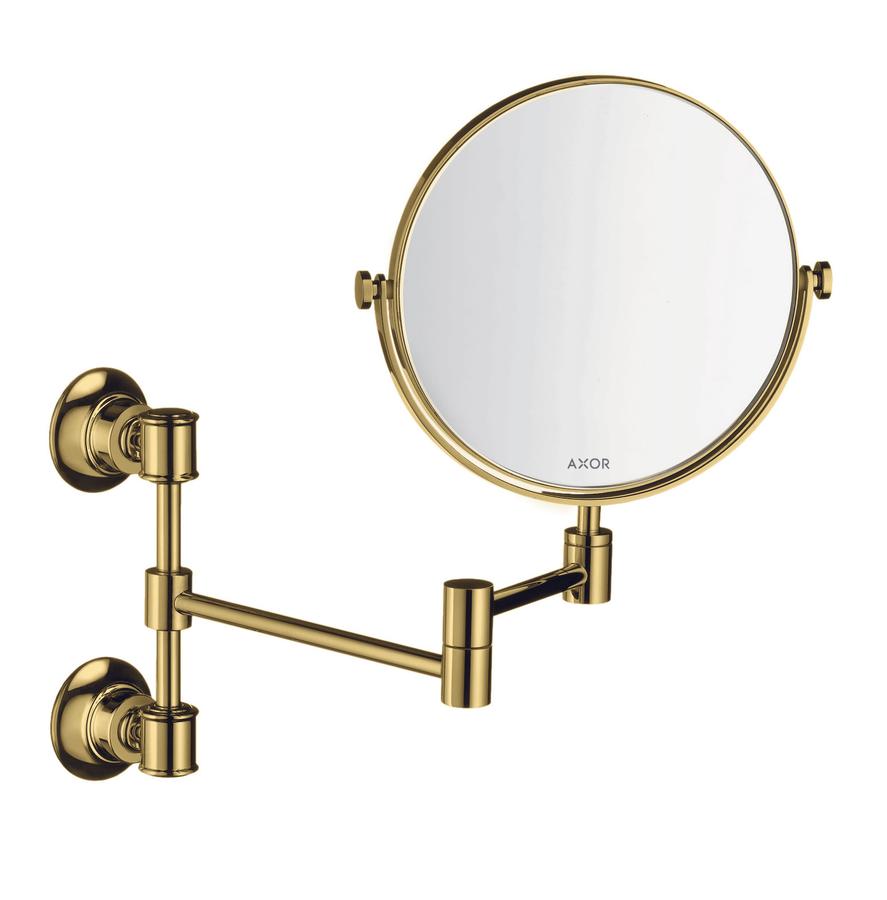 Artikelbild 1 des Artikels „hansgrohe Rasierspiegel Axor Montreux schw, neigbar, Wd-mont., pol. gol opt polished gold optic“