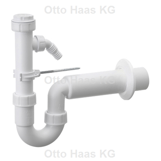 HAAS Gerätesiphon DN 50, 1 1/2", m Ablaufan. + Kom-Gerät.