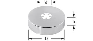 STEDO Design-Schubrosette d 27mm, H 25mm, D 80mm, DN 20, MS vc