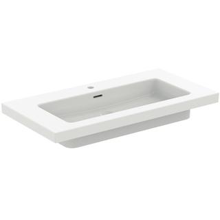 IS Möbel-Waschtisch Extra 101x51x15cm, m Hahnl. u. ÜL, seidenweiß