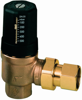Heimeier DiffDr.ÜberstrVtl. Hydrolux DN 25, flachdichtd. Verschr., Rotguss