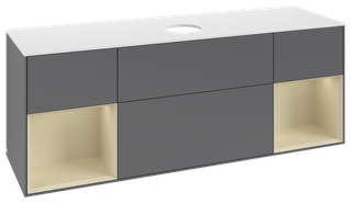 V&B WT-Unterschrank Wandbel. Finion 160cm, Pl w m, Rg si G m Lac, Anthrac. m