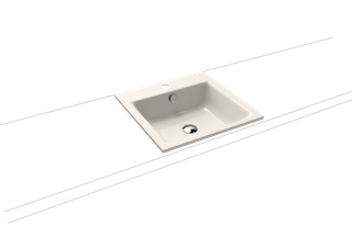 Kaldewei Einbau-Waschtisch PURO 3150 46x46cm, 1 Hahnl., we., P-E, pergamon