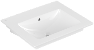 V&B Waschtisch VENTICELLO 60x50, ohne Hahnloch, mit Überlauf, weiß