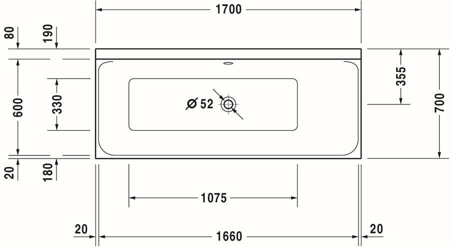 Artikelbild 3 des Artikels „Duravit Badewanne P3 Comforts 170x70x46cm, Einbauvers., 1 RS re, weiß 170 x 70 x 46 cm“