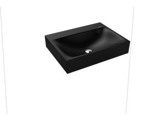 Kaldewei Wand-Waschtisch SILENIO 3044 60x40cm, 3 Hahnl., we., P-E, sw matt 100