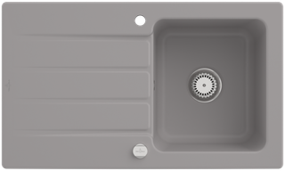 V&B Spüle Architectura 50 m Abl.garn, Exzenter, fossil CeramicPlus