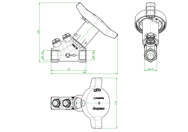 Artikelbild 2 des Artikels „Oventrop Strangreg.-Vtl. Aquastrom C DN 15, Rp 1/2, beids. IG, Siliziumbronze DN 15, Rp 1/2“