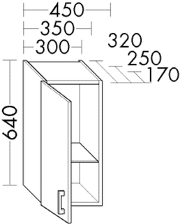 Burgbad Hängeschrank sys30 35x64x17cm, Echo, 1 Tür