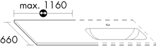 Burgbad Waschtisch-Verlängerung 66cm tief, Breite variabel, weiß