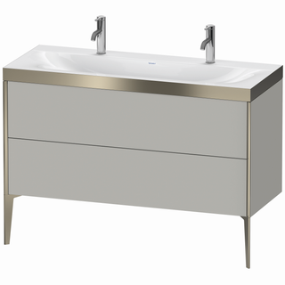 DU WTU XViu/Viu, 2 Ausz 610x1200x480mm champ.matt/Bet.grau matt, Ra.B1 ES Nussb