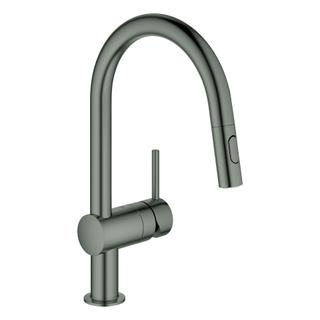 GROHE Spültisch-Einhebelmischer Minta 1/2", C-Ausl, ausz Dual-Br., h gra geb.