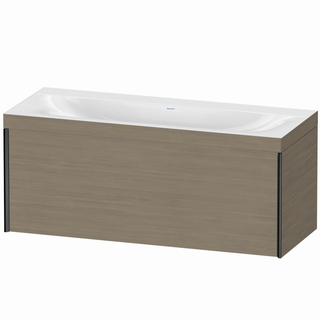 DU WTU XViu/Viu, 1 Ausz, 503x1200x480mm o.HL, schw.m./Eiche ter.,Rahm. 35 ES Ah.