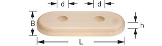 STEDO Echtholz-Doppelrosette L 18mm, H 10mm, L 120mm, B 50mm, Buche