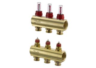 Danfoss FBH-Verteiler FHF-3F 3 Kreise, mit Durchflussanzeige