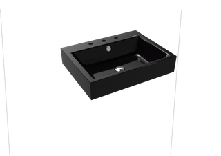 Kaldewei Wand-Waschtisch PURO 3164 60x46cm, 3 Hahnl., we., P-E, schwarz