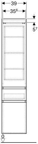 Artikelbild 3 des Artikels „Geberit Hochschrank Renova Plan 39x180x36cm, 2 Tür., 1 Schubl., we hgl weiß hochglanz“