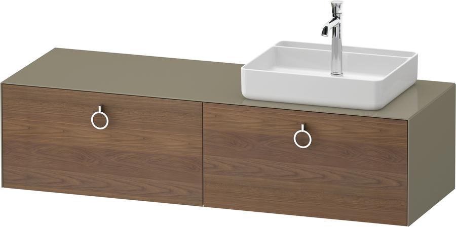 Artikelbild 1 des Artikels „Duravit WT-Unterschrank White Tulip 160x55cm, B r, US N StG g, k Ein/o Be amerikanischer Nussbaum massiv/steingrau Hochglanz | kein Einrichtungssystem/ohne Innenbeleuchtung“