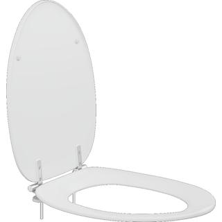 WC-Sitz Dania m.Deckel Weiß Universalscharnier, Edelstahl