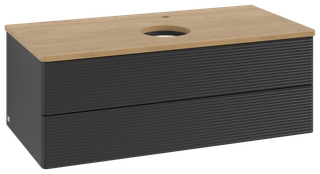 V&B WT-Unterschrank m F-Struktur Antao 100x36x50cm, HL, WBP hon. Oa, bla m Lac