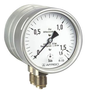AFRISO Membranfeder-Standardmanometer MF100Dif 0/1,6bar G1/2B rad Kl.2,5 D401