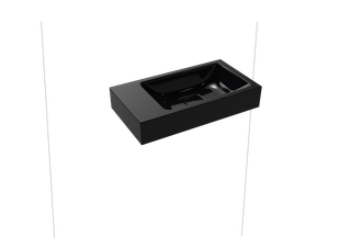 Kaldewei Wand-Waschtisch CONO 3073 55x30cm, o. ÜL/HL, li, P-E, schwarz