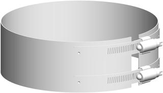 ATEC Klemmband DN 100/150, optional, PP, Edelstahl weiß