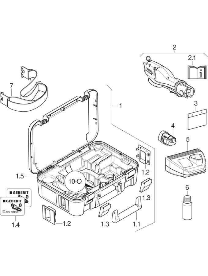 Artikelbild 3 des Artikels „Geberit Pressgerät ACO 103plus FlowFit z press. v Presssyst., Kompat. 1, i Kof. zum Verpressen von Presssystemen“