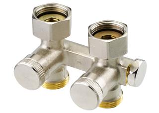Danfoss Hahnblock RLV-K G 3/4xG 3/4, DG-Form, f Ventilheizkörper