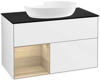 V&B Waschtisch-Unterschrank Finion 100, Pl bla m, Reg Oa ven, glo wh. Lac
