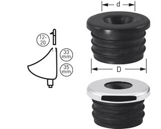 ASW Urinal-Verbinder Ø 33-35 mm, für Locheinlauf