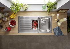 Blanco Spüle LANTOS II 6 S-IF 100x50cm, ES Bürstf, rev, m ALFbd/Sch
