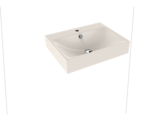 Kaldewei Wand-Waschtisch SILENIO 3044 60x40cm, 1 Hahnl., sw, P-E, pergamon