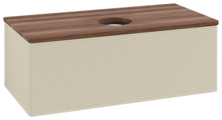 V&B WTU m F-Struktur -Beleuchtg. Antao 100x36x50cm, WBP w. wal, si Gr m Lac