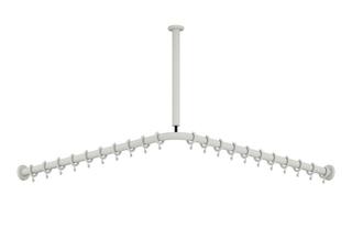 HEWI Vorhangstange 801 ma, 900x900mm, 18 Ringe, lichtgrau